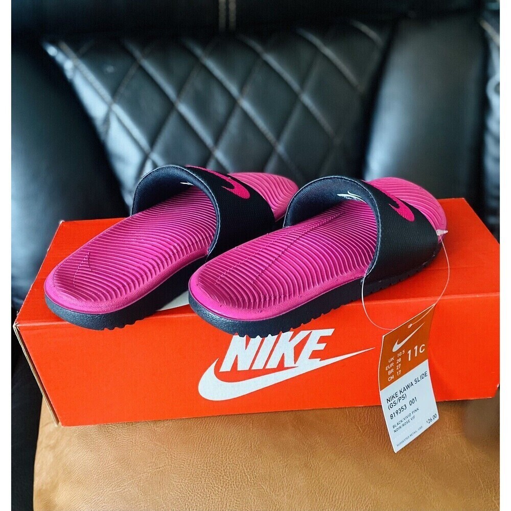 Girl's Youth Nike Kawa Slide (GS/PS) Slides Sandals Shoes 819353 001 size 11 New